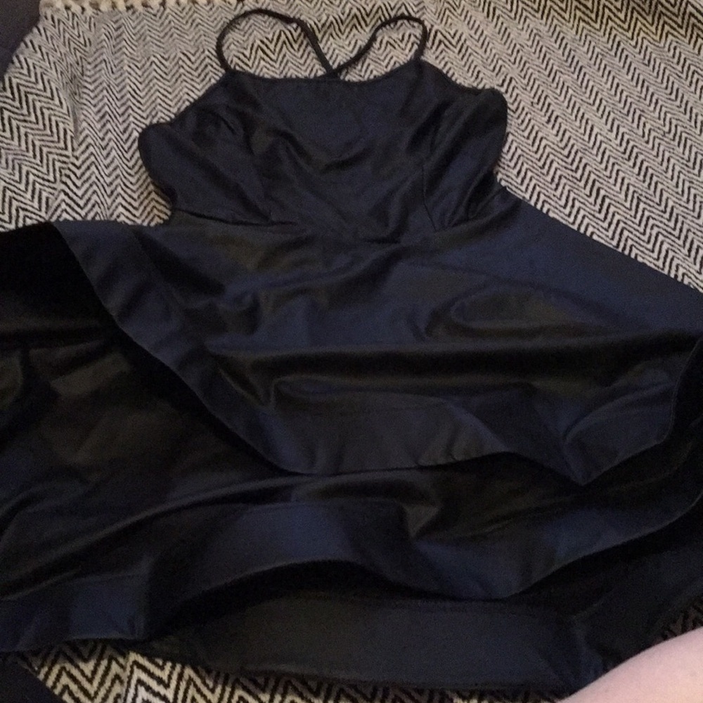 Little black dress with ruffles